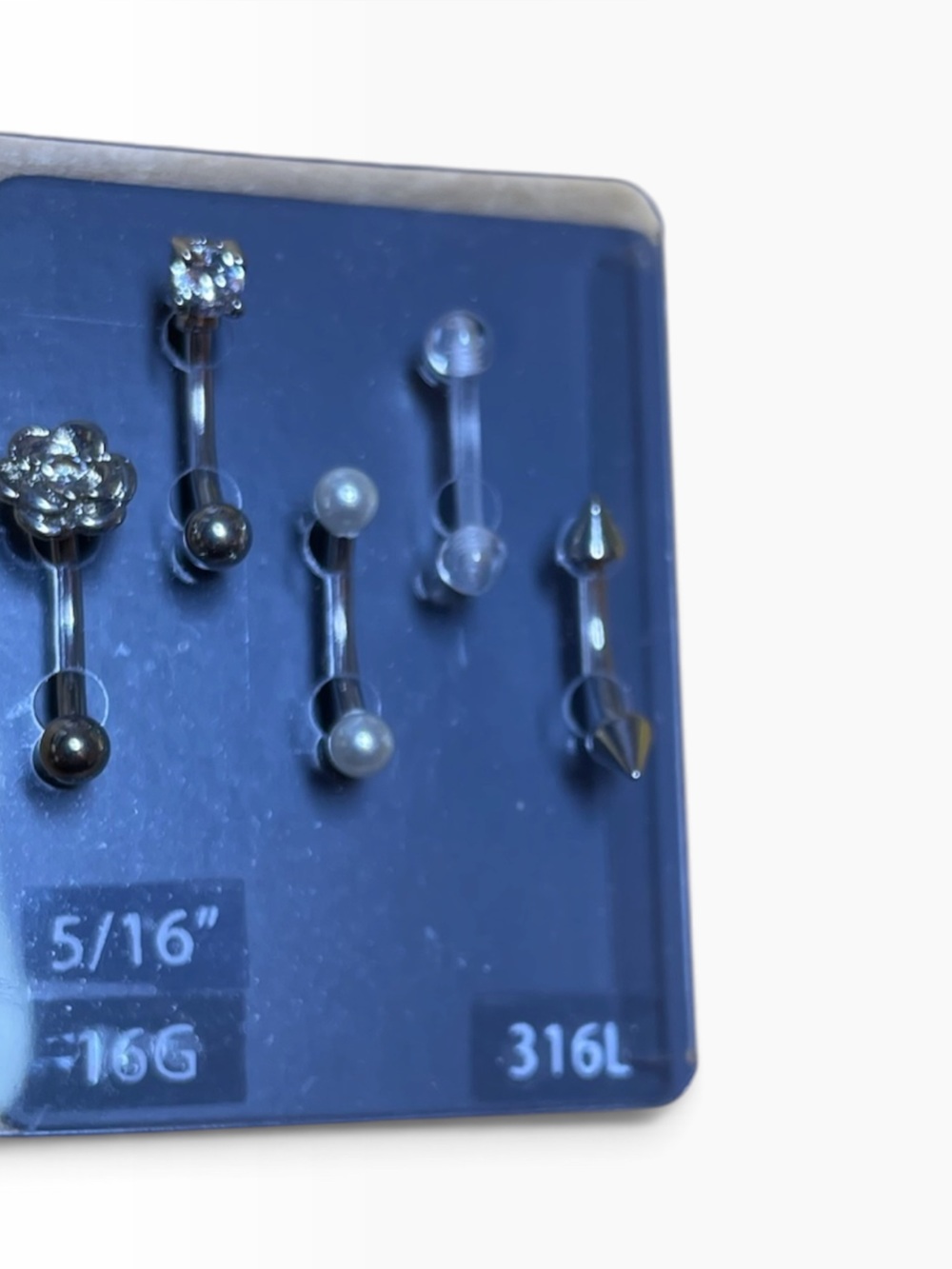 5/16" 16G 316L Stainless Steel Earring Set